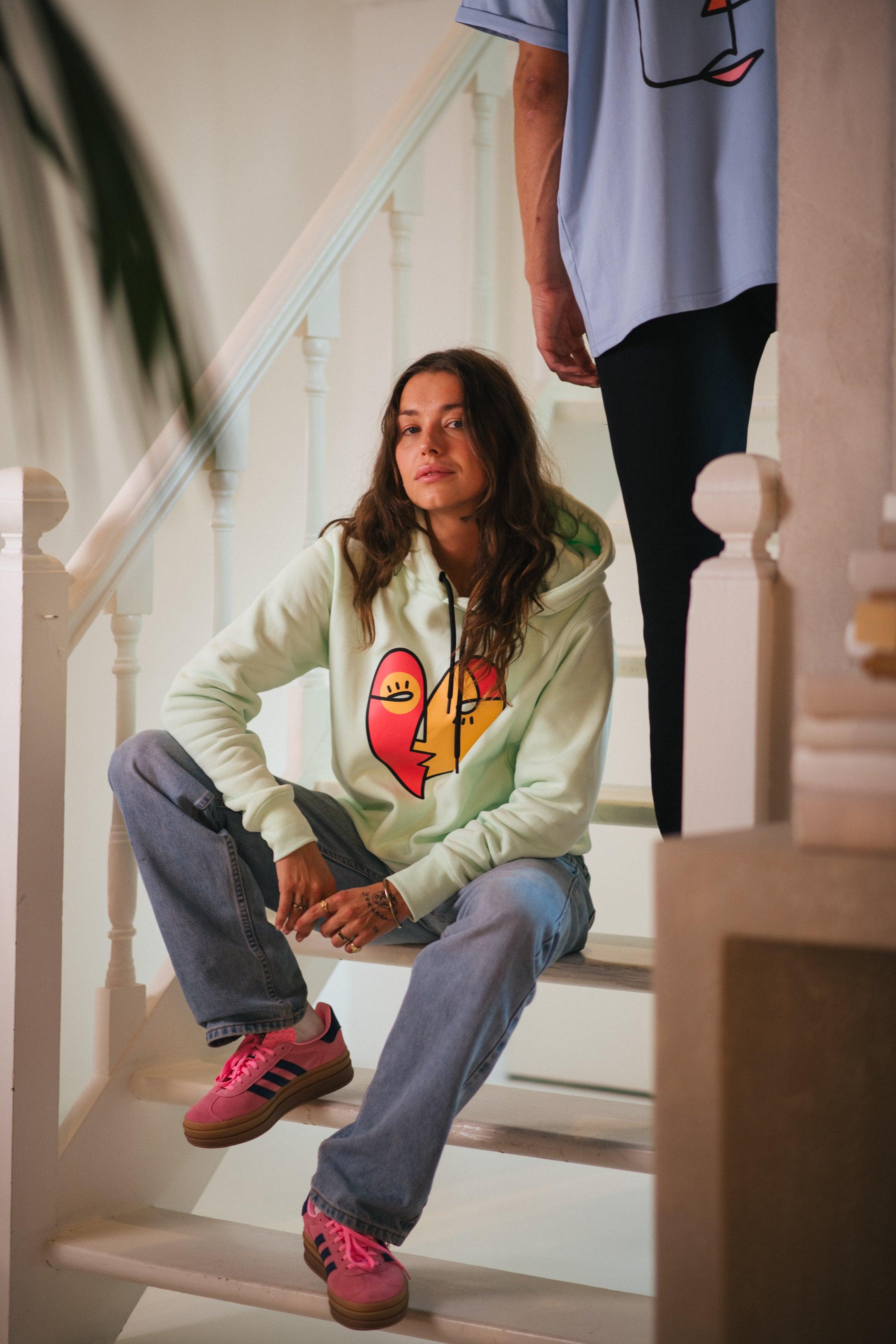 Herz Hoodie Mint Green