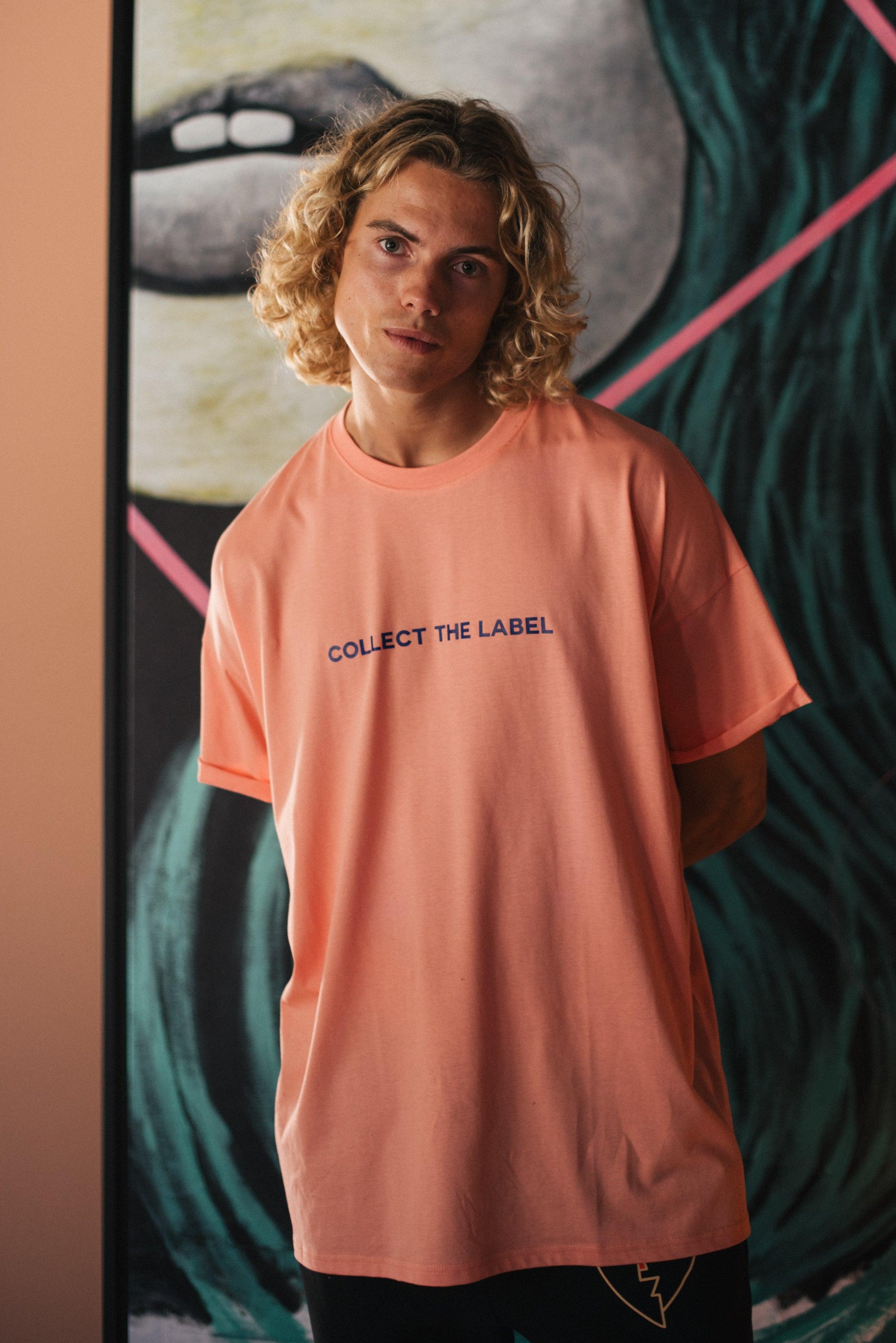 T-shirt Oversize Entrelacé Pêche