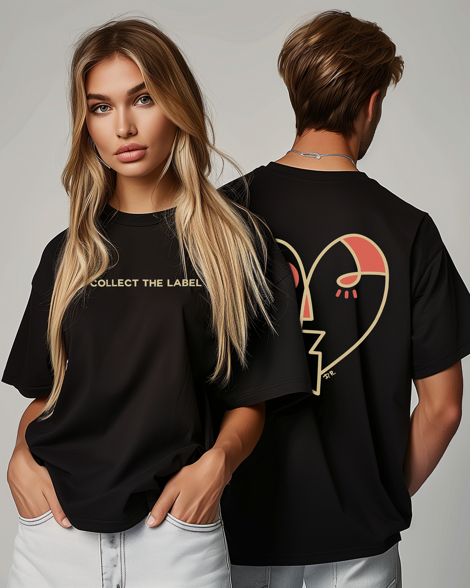 T-shirt Oversize Coeur Noir
