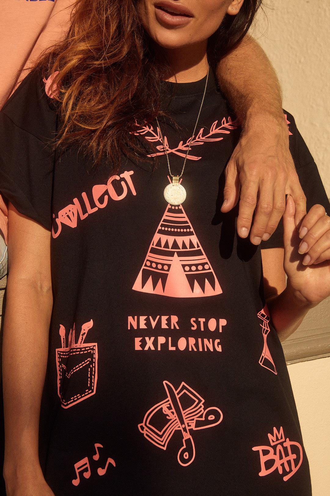 T-shirt surdimensionné Never Stop Explorer