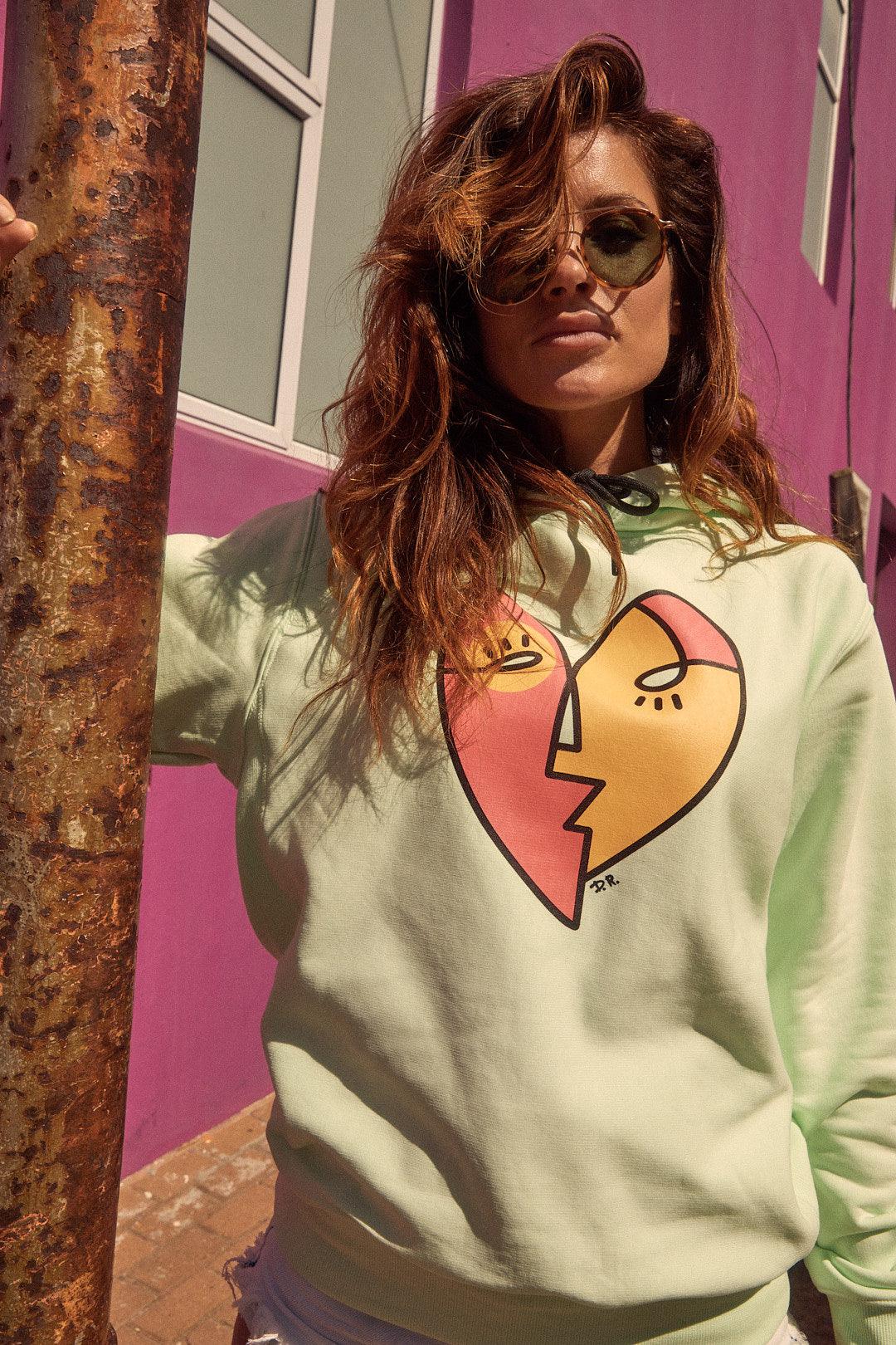 Herz Hoodie Mint Green