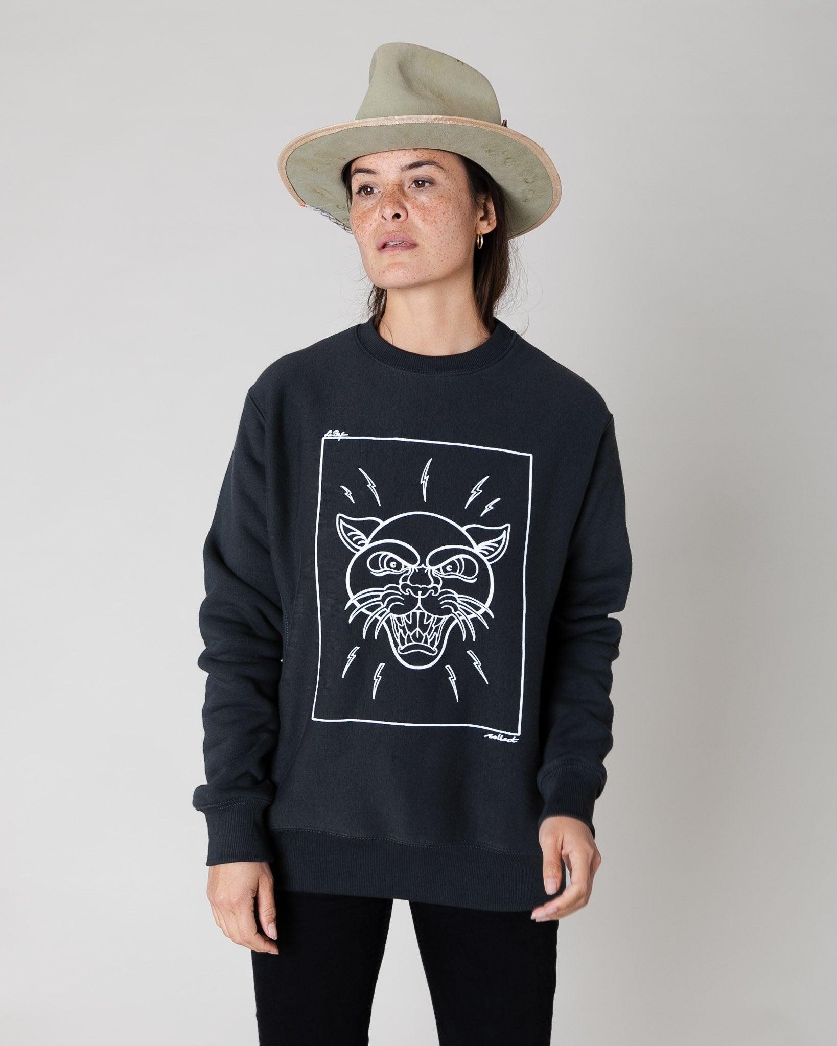 Panther -Pullover grau