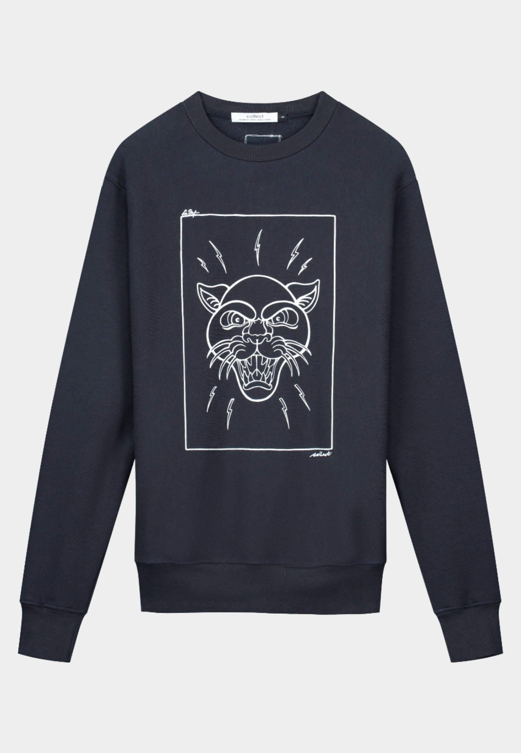 Panther -Pullover grau
